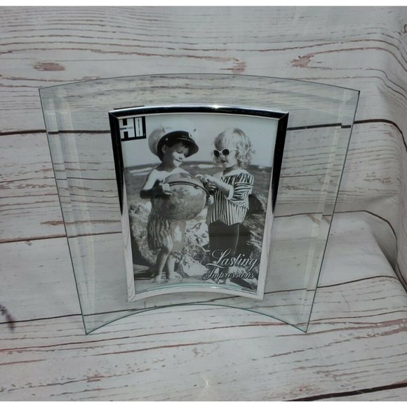 Lasting Impressions Glass Curve Picture Frame Free Standing Home Décor - Picture 9 of 9